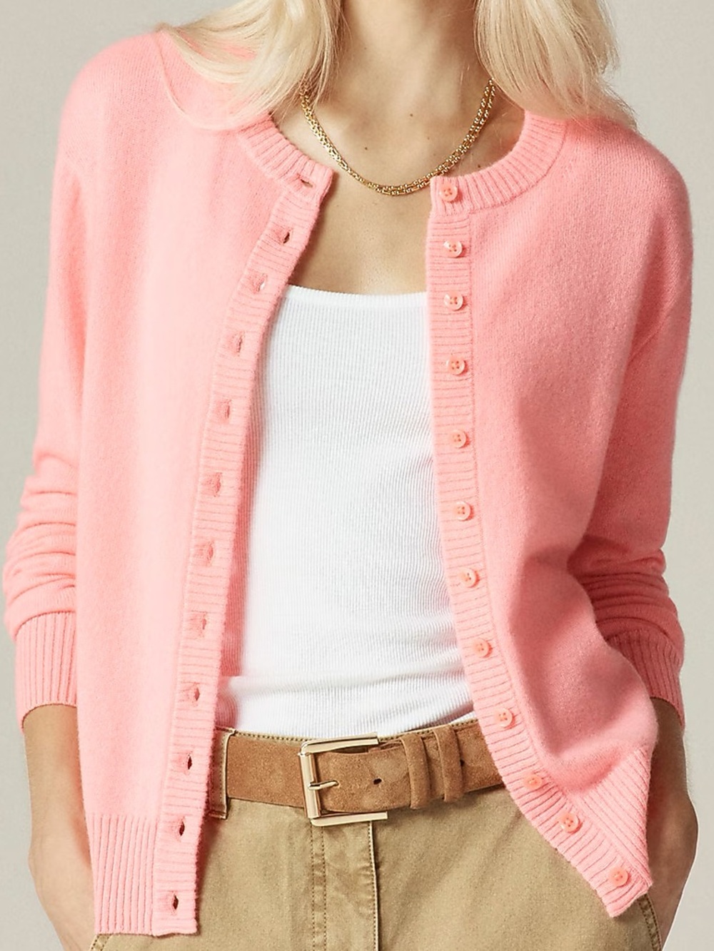 NWT J. CREW Perfect 100% Cashmere Cardigan Sweater Neon Vivid Coral Small CP465 - Picture 12 of 15